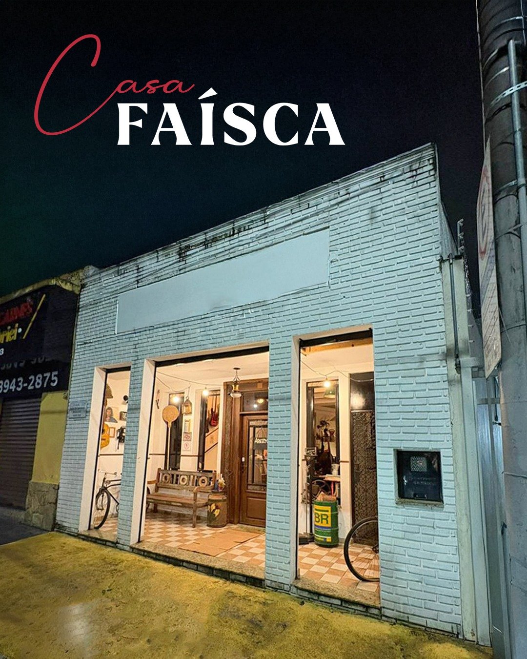 Fachada da Casa Faísca, pizzaria familiar em São José dos Campos